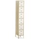 Safco Six-Tier Two-tone Box Locker with Legs - 18" x 12" x 78" - Recessed Locking Handle - Tan - Steel