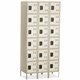 Safco Six-Tier Two-tone 3 Column Locker with Legs - 36" x 18" x 78" - 3 x Shelf(ves) - Recessed Locking Handle - Tan - Steel