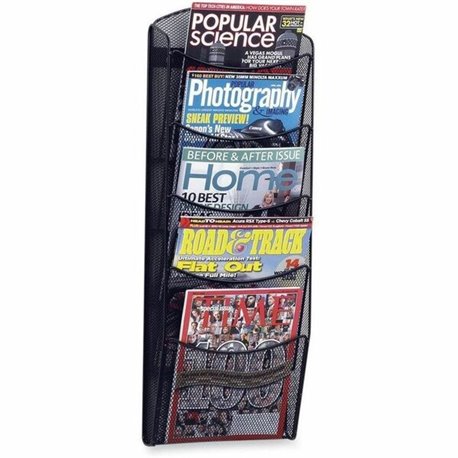 Safco 5-Pocket Onyx Mesh Literature Organizer - 5 Pocket(s) - 28.3" Height x 10.3" Width x 3.5" Depth - Wall Mountable - Powder 