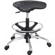 Safco Sitstar Height Adjustable Stool - Polyurethane Seat - Metal Frame - 5-star Base - Black - 1 Each