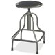 Safco Diesel Series High Base Stool with out Back - Leather Seat - Steel Frame - Pewter - 1 Each