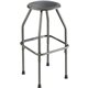 Safco Adjustable Height Diesel Stool Trolley - Polyurethane Seat - Powder Coated Steel Frame - Four-legged Base - Pewter - 1 Eac