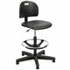 Safco Soft Tough Economy Workbench Drafting Chair - Black Foam, Polyurethane Seat - Foam Back - 5-star Base - Black - 1 Each