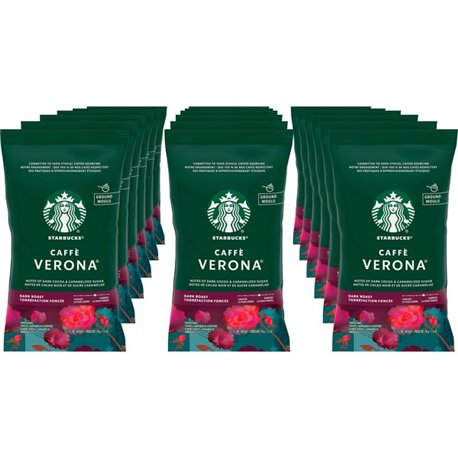Starbucks Caffe Verona Coffee - Dark - 2.5 oz Per Pouch - 18 / Box