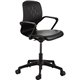 Safco Shell Desk Chair - Black Vinyl Plastic Seat - Black Plastic Back - Steel Frame - 5-star Base - 1 Each