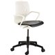 Safco Shell Desk Chair - Black Vinyl Plastic Seat - White Plastic Back - Steel Frame - 5-star Base - 1 Each