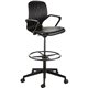 Safco Shell Extended-Height Chair - Black Vinyl Plastic Seat - Black Plastic Back - 5-star Base - 1 Each