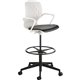 Safco Shell Extended-Height Chair - Black Vinyl Plastic Seat - White Plastic Back - 5-star Base - 1 Each