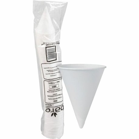 Solo Eco-Forward 4 oz Treated Paper Cone Water Cups - Cone - 200 / Pack - White - Paper - Cold Drink