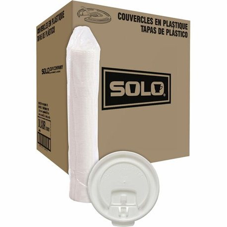 Solo Scored Tab Hot Cup Lids - 20 / Carton - 100 Per Pack - White