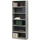 Safco Value Mate Bookcase - 31.8" x 13.5" x 80" - 6 x Shelf(ves) - Gray - Steel, Fiberboard, Plastic - Assembly Required