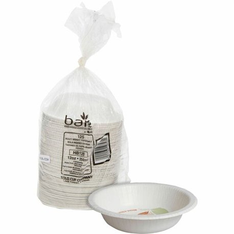Solo Bare 12 oz Heavyweight Paper Bowls - Bare - Disposable - White - Paper Body - 125 / Pack