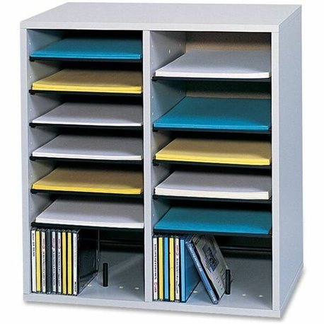 Safco Adjustable Shelves Literature Organizers - 16 Compartment(s) - Compartment Size 2.50" x 9" x 11.50" - 21.1" Height x 19.5"