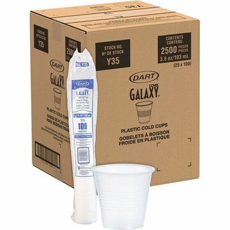 Solo Galaxy 3.5 oz Plastic Cold Cups - 100.0 / Bag - 25 / Carton - Translucent - Plastic, Polystyrene - Beverage, Cold Drink