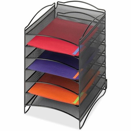 Safco 6-Compartment Mesh Desktop Organizer - 6 Compartment(s) - Compartment Size 1.75" x 9.50" x 12.25" - 15.3" Height x 10.3" W