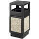 Safco Indoor/outdoor Square Receptacles - 38 gal Capacity - 39.3" Height x 18.3" Width x 18.3" Depth - Polyethylene - Black - 1 