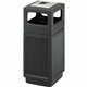 Safco Recessed Panels Waste Receptacle - 15 gal Capacity - 32.8" Height x 13.8" Width x 13.8" Depth - Polyethylene - Black - 1 E