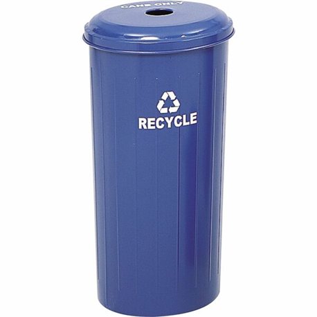 Safco Recycling Receptacle with Lid - 20 gal Capacity - 30" Height x 16" Width - Steel - Blue - 1 Each