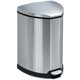 Safco Hands-free Step-on Stainless Receptacle - 4 gal Capacity - 20.5" Height x 10.8" Width x 10.8" Depth - Steel - Stainless St