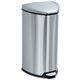 Safco Hands-free Step-on Stainless Receptacle - 7 gal Capacity - 21" Height x 14" Width x 14" Depth - Steel - Stainless Steel - 