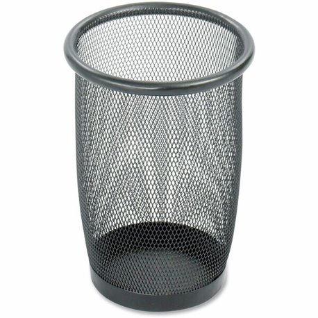 Safco Round Mesh Wastebaskets - 3 quart Capacity - Round - 7.50" Opening Diameter - 9" Height - Steel - Black - 1 Each