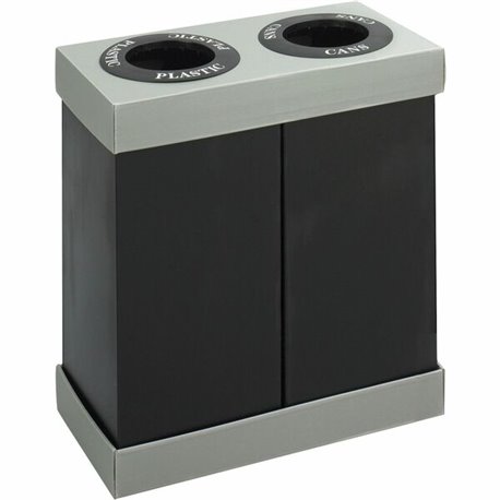 Safco Double Recycling Center Receptacles - 28 gal Capacity - Rectangular - 33" Height x 31" Width x 16" Depth - Polyethylene - 