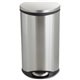 Safco Ellipse Hands Free Step-On Receptacle - 7.50 gal Capacity - 26.5" Height x 15" Width x 13.5" Depth - Steel, Plastic - Stai