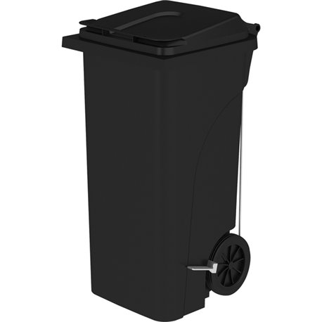 Safco 32 Gallon Plastic Step-On Receptacle - 32 gal Capacity - Easy to Clean, Foot Pedal, Lightweight, Handle, Wheels, Mobility 