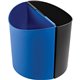 Safco Small Desk-Side Recycling Receptacle - 3 gal Capacity - Half-round - 13.5" Height x 13" Width x 8" Depth - Plastic - Black