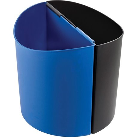 Safco Small Desk-Side Recycling Receptacle - 3 gal Capacity - Half-round - 13.5" Height x 13" Width x 8" Depth - Plastic - Black