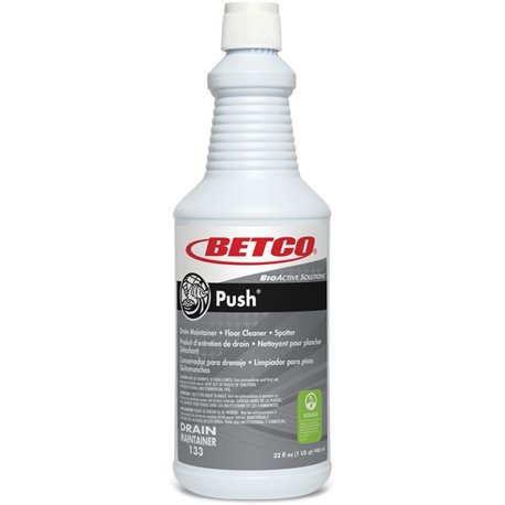 Betco Green Earth Push Enzyme Multi-Purpose Cleaner - For Drain, Carpet, Upholstery - 32 fl oz (1 quart) - New Green ScentBottle