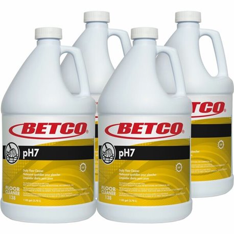 Betco PH7 Ultra Neutral Daily Floor Cleaner Concentrate - For Floor, Tabletop - 128 fl oz (4 quart) - Lemon ScentBottle - 4 / Ca