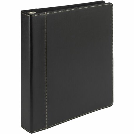 Samsill Contrast Stitch Leather Ring Binder - 1" Binder Capacity - Letter - 8 1/2" x 11" Sheet Size - 200 Sheet Capacity - 1" Ri