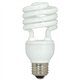 Satco 18-watt T2 Spiral CFL Bulb - 18 W - 75 W Incandescent Equivalent Wattage - 120 V AC - 1200 lm - Spiral - T2 Size - White L