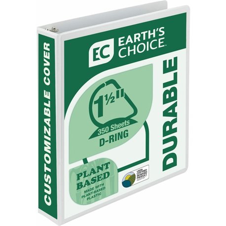 Samsill Earth's Choice Plant-based Durable View Binder - 1 1/2" Binder Capacity - Letter - 8 1/2" x 11" Sheet Size - 350 Sheet C