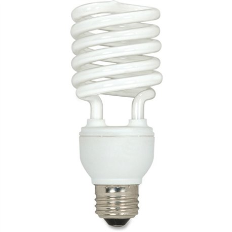 Satco 23-watt T2 Spiral CFL Bulb - 23 W - 100 W Incandescent Equivalent Wattage - 120 V AC - 1600 lm - Spiral - T2 Size - White 