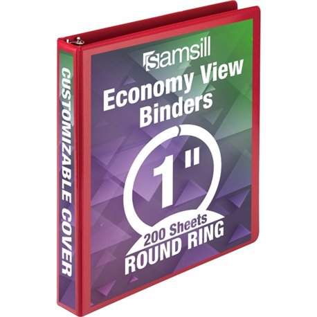 Samsill Economy 1" Round Ring View Binders - 1" Binder Capacity - Letter - 8 1/2" x 11" Sheet Size - 200 Sheet Capacity - 3 x Ro