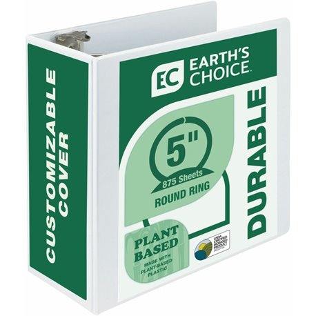 Samsill Earth's Choice Plant-based Durable View Binder - 5" Binder Capacity - Letter - 8 1/2" x 11" Sheet Size - 875 Sheet Capac