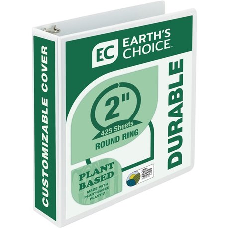 Samsill Earth's Choice Plant-based Durable View Binder - 2" Binder Capacity - Letter - 8 1/2" x 11" Sheet Size - 425 Sheet Capac