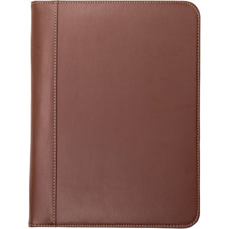 Samsill Letter Pad Folio - 8 1/2" x 11" - Leather - Tan - 1 Each