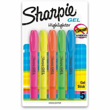 Sharpie Gel Highlighter - Bullet Marker Point Style - Fluorescent Blue, Fluorescent Green, Fluorescent Orange, Fluorescent Pink,