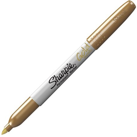 Sharpie Metallic Permanent Markers - Fine Marker Point - Gold Alcohol Based Ink - 12 / Dozen