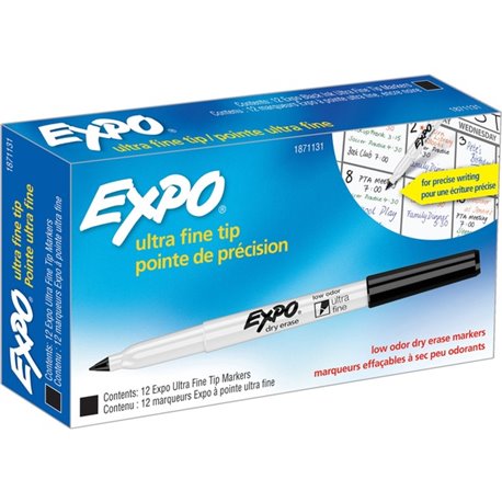 Expo Ultra Fine Point Dry Erase Markers - Ultra Fine Marker Point - 12 / Dozen