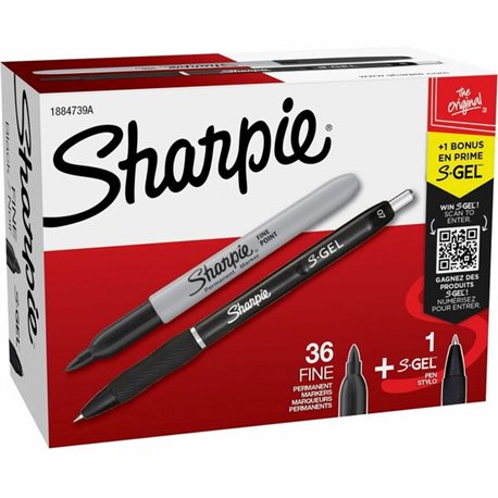 Sharpie Permanent Marker - Fine, Bold Marker Point - 0.7 mm Marker Point Size - Bullet Marker Point Style - Black - Black Barrel