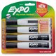 Sanford Magnetic Dry-erase Marker - Broad, Medium, Fine Marker Point - Chisel Marker Point Style - Black - 4 / Pack