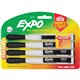 Expo Eraser Cap Fine Magnetic Dry Erase Markers - Medium, Fine, Broad Marker Point - Black - 4 / Pack