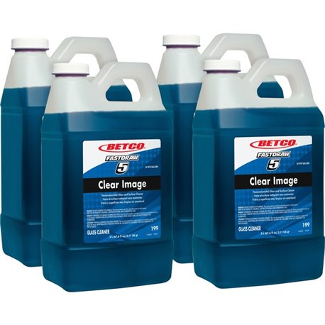 Betco Clear Image Glass Cleaner - FASTDRAW 5 - Concentrate - 67.6 fl oz (2.1 quart) - Rain Fresh Scent - 4 / Carton - Non-streak