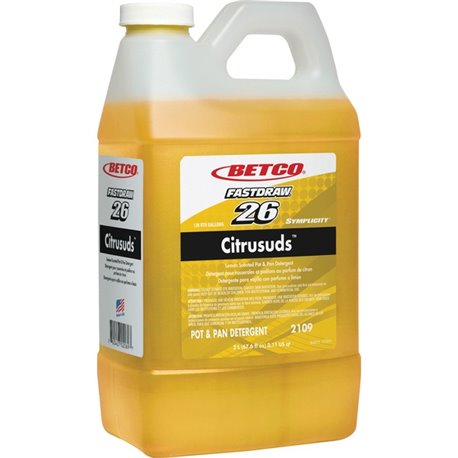 Betco Symplicity Citrusuds Pot/Pan Detergent - FASTDRAW 26 - Concentrate - 67.6 fl oz (2.1 quart) - Lemon Scent - 1 Each - Heavy