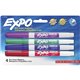 Expo Low-Odor Dry Erase Fine Tip Markers - Fine Marker Point - Assorted Alcohol Based Ink - 4 / Pack