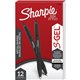 Sharpie S-Gel Pens - Medium Pen Point - 0.7 mm Pen Point Size - Black Gel-based Ink - Matte Black Metal Barrel - 12 / Dozen